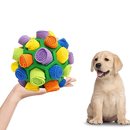 Jiahuade Schnüffelball für Hunde, Schnüffelspielzeug für Hunde, Schnuffelteppig Intelligenzspielzeug, Waschbar Interaktives Hundespielzeug Ball 20 cm für Futtersuche Instinkt Training (A) von Jiahuade
