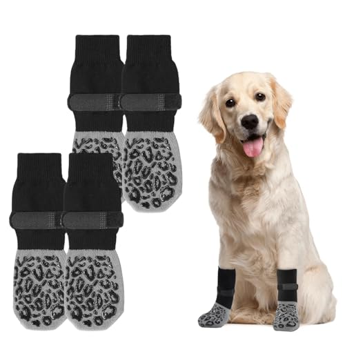2 Paar Hundesocken, niedlicher Pfotenschutz, rutschfeste Hundesocken, warme Hundeschuhe mit verstellbarem Riemen, für Welpen, Hunde, drinnen und draußen, L, 18 x 8 x 5 cm 2 Paar Hundesocken, niedlicher Pfotenschutz, rutschfeste Hundesocken, warme Hundeschuhe mit verstellbarem Riemen, für Welpen, Hunde, drinnen und draußen, L, 18 x 8 x 5 cm von Jiakalamo