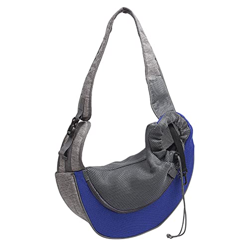 Haustier-Tragetasche, atmungsaktives Netzgewebe, freihändig, verstellbar, für Welpen, Katzen, Kaninchen, kleine Tiere (verstellbare Schnalle für unter 2,3 kg, blau) von JiangYanus