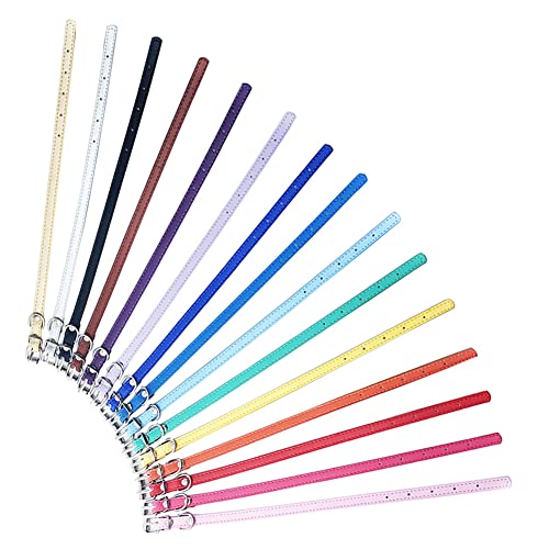 Hundehalsband aus Leder, Haustierhalsband, 15 Stück, Welpen-Halsbänder, verstellbar, weiches Leder, für kleine Hunde, Identifikationshalsband, Welpenausweishalsband für Katze, Welpen, kleine, Hundehalsband aus Leder, Haustierhalsband, 15 Stück, Welpen-Halsbänder, verstellbar, weiches Leder, für kleine Hunde, Identifikationshalsband, Welpenausweishalsband für Katze, Welpen, kleine, von JiangYanus