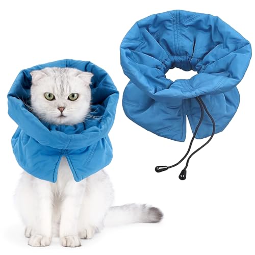 Jiavlyx Elisabethanisches Halsband, Einstellbares Weiches Katzen Halskrause, Verhindert das Lecken von Wunden, Halskrause Katze Schutz, Für Katzen Mit Einem Kopfumfang Von 14-25cm von Jiavlyx