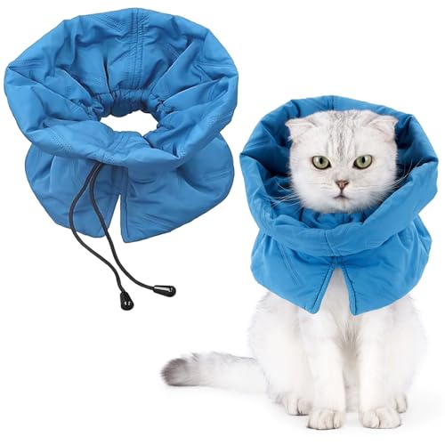 Jiavlyx Elisabethanisches Halsband, Einstellbares Weiches Katzen Halskrause, Verhindert Das Lecken Von Wunden, Halskrause Katze Schutz, Für Katzen Mit Einem Kopfumfang Von (Blau, M) von Jiavlyx