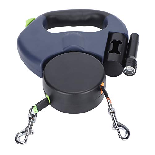 Doppelte Einziehbare Hundeleine, Strapazierfähig, Flexible Einziehbare Hundeleine Doppelleine Zwei Hunde mit LED Licht und Müllbox für Kleine und Mittelgroße Hunde, Kein Doppelte Einziehbare Hundeleine, Strapazierfähig, Flexible Einziehbare Hundeleine Doppelleine Zwei Hunde mit LED Licht und Müllbox für Kleine und Mittelgroße Hunde, Kein von Jiawu