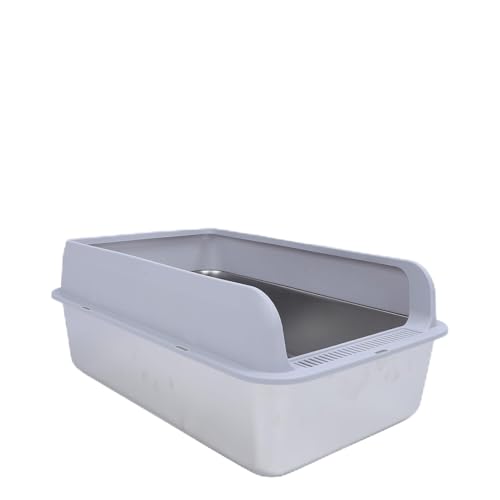 Edelstahl-Katzentoilette mit Deckel, 1,6 L/2,8 L Metall-Katzentoilette, Antihaftbeschichtete Edelstahl-Katzentoilette mit Hohen Seiten, Große Katzentoilette, Leicht zu Reinigen Edelstahl-Katzentoilette mit Deckel, 1,6 L/2,8 L Metall-Katzentoilette, Antihaftbeschichtete Edelstahl-Katzentoilette mit Hohen Seiten, Große Katzentoilette, Leicht zu Reinigen von Jiawu