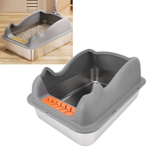Edelstahlkatze Katzentoilette mit Schaufel, Oberen Eingang Große Katzentoilettenboxen, Hochseitige Katzentoilette, Anti -Leckage -Pfannepfanne für Innenräume, Einfach zu Reinigen Edelstahlkatze Katzentoilette mit Schaufel, Oberen Eingang Große Katzentoilettenboxen, Hochseitige Katzentoilette, Anti -Leckage -Pfannepfanne für Innenräume, Einfach zu Reinigen von Jiawu