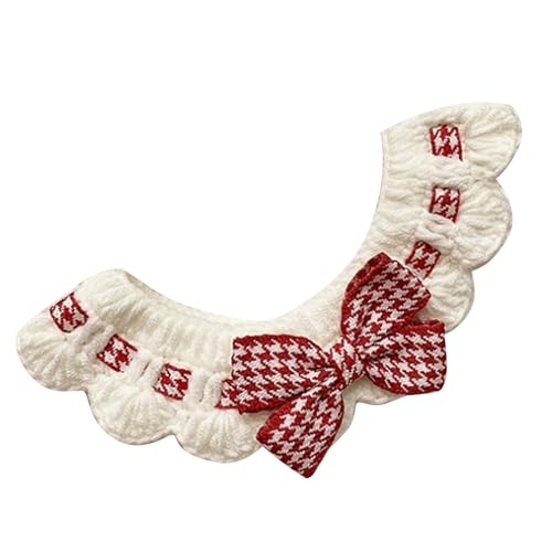 Haustierhalsband, Gestricktes Katzenlätzchen, Niedliche Schleife, Weich, Multifunktional, Zur Dekoration (L (30–35 cm)) von Jiawu