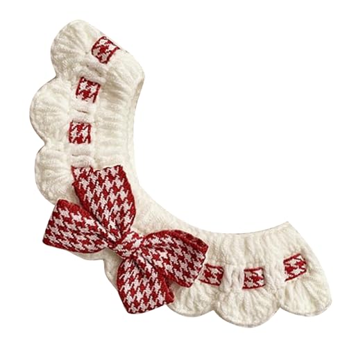 Haustierhalsband, Gestricktes Katzenlätzchen, Niedliche Schleife, Weich, Multifunktional, Zur Dekoration (XS (15–20 cm)) von Jiawu