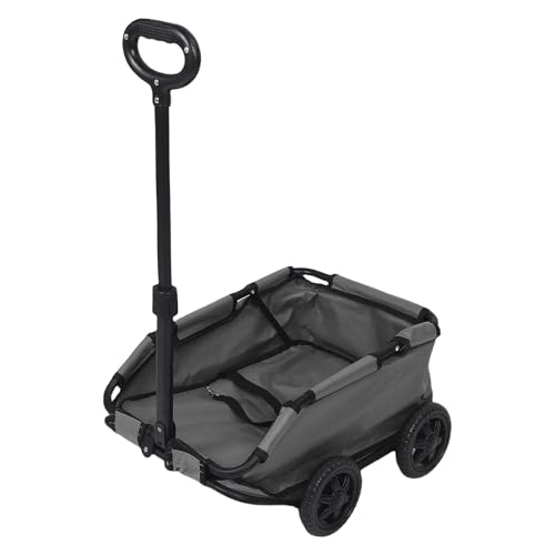 Haustierwagen, 4 Räders Hundeträger mit Einstellbarem Griff, Tragbare Welpen -Reise -Kinderwagen, Faltbarer Hundebild für Kleine/Mittlere Hunde Katzen Doggy Welpe (Gray) von Jiawu