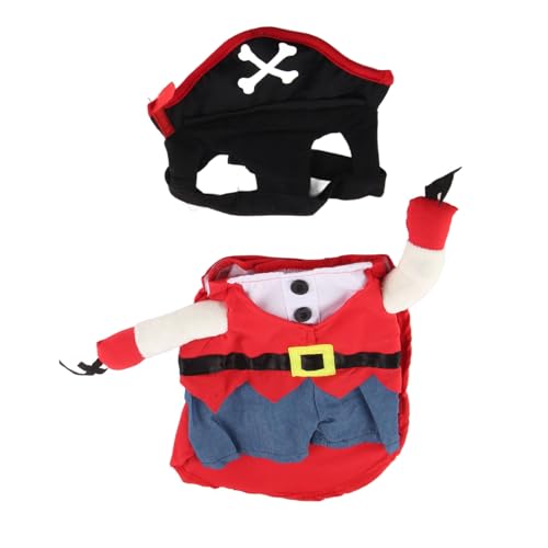 Hunde-Piraten-Kostüm-Kleidung, Verstellbar, Leicht zu Reinigen, Weich, Haustier-Cosplay-Kleidung, Niedlich, Lustig, Atmungsaktiv, für Weihnachten (XL) von Jiawu