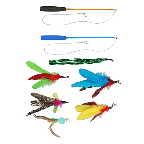 Jiawu Angelrute, Katzenspielzeug, Sicheres Katzenspielzeug, Mehrzweck-Glockenspaß mit 6 Ersatzspielzeugen für den Innenbereich Jiawu Angelrute, Katzenspielzeug, Sicheres Katzenspielzeug, Mehrzweck-Glockenspaß mit 6 Ersatzspielzeugen für den Innenbereich von Jiawu