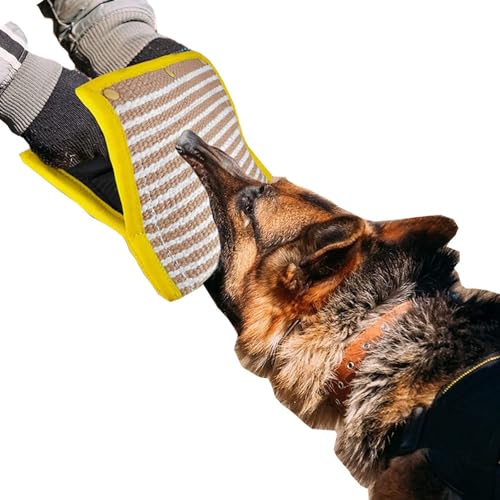 Jiawu Beißkeil für Hunde, Robuste Jute-Beißunterlage mit 3 Bequemen und Starken Griffen, Beißkeil-Schleppspielzeug für Hunde, Hundebisskissen, Welpentraining, Interaktives Spielspielzeug Jiawu Beißkeil für Hunde, Robuste Jute-Beißunterlage mit 3 Bequemen und Starken Griffen, Beißkeil-Schleppspielzeug für Hunde, Hundebisskissen, Welpentraining, Interaktives Spielspielzeug von Jiawu