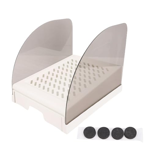Jiawu Einstellbare Katzenstreu -Rampe für Erhöhte Katzendrüsenschachtel, Katzentoiletten -Trapper -Katzentoilettenrampe mit Filterfunktion, Schubladenlücken, Einstellbare Höhe, K (White) von Jiawu