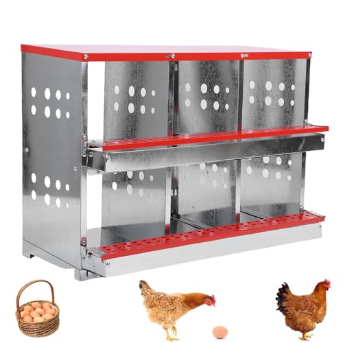 Jiawu Hähnchens Ch Achteln, 6 Fächer Metall-Hähnchen-Legebox, Hühner-Nestbox, Eier Sammlung für Hühner, Enten Jiawu Hähnchens Ch Achteln, 6 Fächer Metall-Hähnchen-Legebox, Hühner-Nestbox, Eier Sammlung für Hühner, Enten von Jiawu