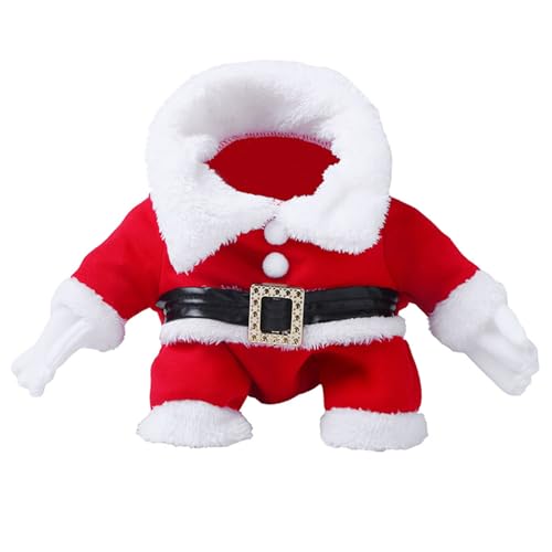 Jiawu Hunde-Weihnachtskostüm, roter multifunktionaler Weihnachtsmann-Anzug für Festivals, süßes und gemütliches Polarfleece, Hunde-Kapuzenpullover, Katzen-Weihnachtskostüme (XL) von Jiawu