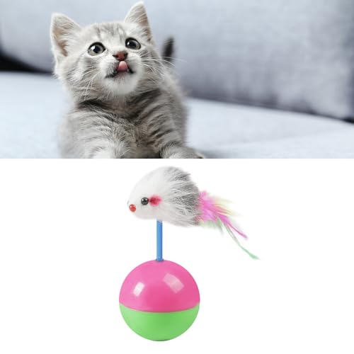 Jiawu Interaktives Kätzchen-Spielzeug, Nicht Umkippbares Katzen-Maus-Teaser-Spielzeug für Tägliche Unterhaltungsübungen von Jiawu