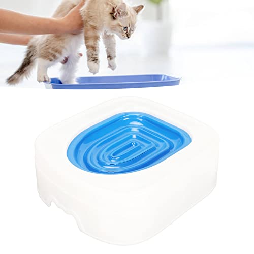 Katzentoiletten-Training, Katzentoiletten-Trainingssystem Im Künstlichen Toiletten-Look, Professionelles Katzentoiletten-Trainer-Kit, Sicheres Kätzchen-Töpfchen-Urinal (Blau) von Jiawu