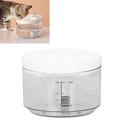 Jiawu Katzenwasserbrunnen, 2,2 L, Ultraleiser, Automatisch Zirkulierender Haustierwasserbrunnen mit Intelligenter Pumpe, Sichtbarer Wasserspender, Wassernapf für Katzen, Hunde von Jiawu