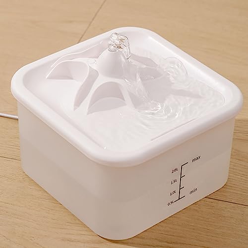 Katzenwasserbrunnen, 2 L, Automatische Zirkulationsfiltration, Abnehmbarer, Leiser Haustierwasserbrunnen, Sicherer Wasserspender, Wassernapf für Katzen, Hunde, Leicht zu Reinigen von Jiawu