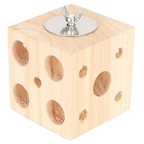 Jiawu Vogel-Holzblock-Kauspielzeug, Sicheres Papageienspielzeug aus Holz mit Futtersuch- und Kaufunktionen, Langlebiges Vogel-Blockspielzeug für Turteltauben, Nymphensittiche (7cm) von Jiawu