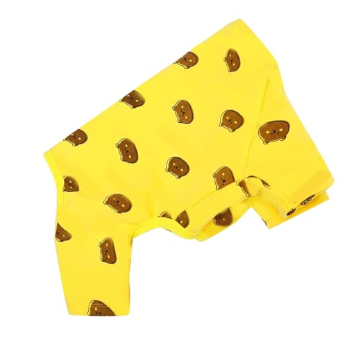 Welpen-Overall, Hundekleidung, Leicht zu Waschen, Elastisch, Modisch, Gelb für den Außenbereich (L) von Jiawu