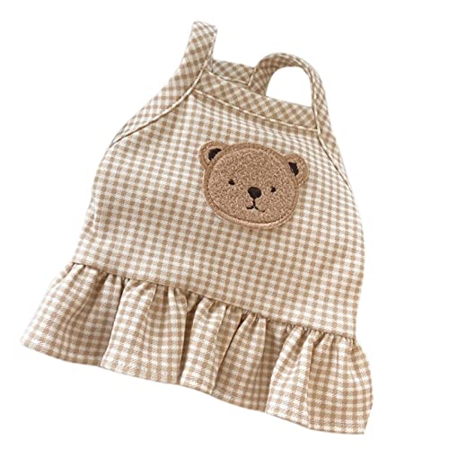 Jiawu Kariertes Hundekleid, Weiche Hundekleider, Sommer, Süßes Kleines Bärenmuster, Verhindert Pilling, Atmungsaktiv, für Partys Zum Spazierengehen (Größe L: Brustumfang 46 cm Jiawu Kariertes Hundekleid, Weiche Hundekleider, Sommer, Süßes Kleines Bärenmuster, Verhindert Pilling, Atmungsaktiv, für Partys Zum Spazierengehen (Größe L: Brustumfang 46 cm von Jiawu