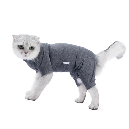 Katzen-Erholungsanzug, 4-beinig, Verhindert Haarausfall, Chirurgischer Genesungsanzug für Katzen (Jiawubw8ragydgh-14) von Jiawu