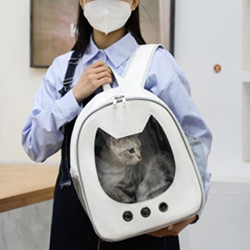 Katzen-Reisetragetasche, Leichter, Wasserdichter, Verbreiterter Schultergurt, Kratzfester Haustier-Katzen-Tragerucksack, Atmungsaktiv für Spaziergänge (White) von Jiawu