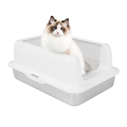 Katzentoilette aus Edelstahl mit Deckel, Große überdachte Katzentoilette Katzentoilette aus Metall mit Hoher Seitenwand, Anti-Leckage, Nicht Klebrig, 23,6 X 15,9 X 12,4 Zoll Katzentoilette aus Edelstahl mit Deckel, Große überdachte Katzentoilette Katzentoilette aus Metall mit Hoher Seitenwand, Anti-Leckage, Nicht Klebrig, 23,6 X 15,9 X 12,4 Zoll von Jiawu