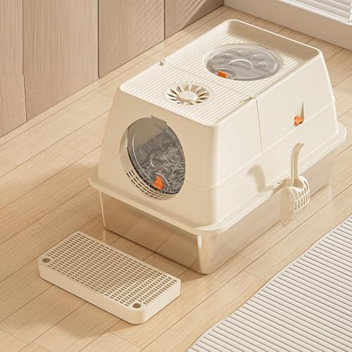 Katzentoilette mit Deckel und Schaufel, Geschlossene Katzentoilette aus Edelstahl, Hochseitige Katzentoilette aus Metall, Katzentoilette mit Vorderem Eingang und Oberem Ausgang Katzentoilette mit Deckel und Schaufel, Geschlossene Katzentoilette aus Edelstahl, Hochseitige Katzentoilette aus Metall, Katzentoilette mit Vorderem Eingang und Oberem Ausgang von Jiawu