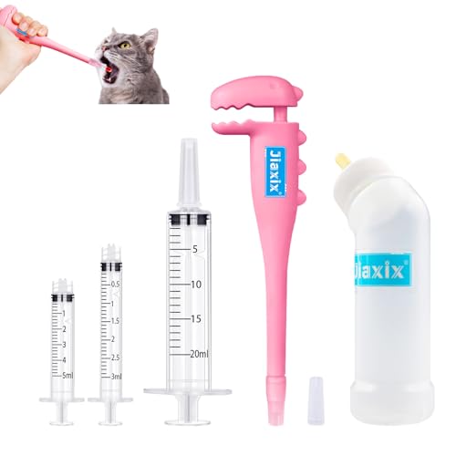 Jiaxix Haustier-Pillenspender für Katzen, Pillen-Popper, Flüssigkeitsspender mit Spritzen und Kätzchen, Stillflasche, Futterspender, Werkzeug, Pillenschieber für Katzen, Hunde Jiaxix Haustier-Pillenspender für Katzen, Pillen-Popper, Flüssigkeitsspender mit Spritzen und Kätzchen, Stillflasche, Futterspender, Werkzeug, Pillenschieber für Katzen, Hunde von Jiaxix