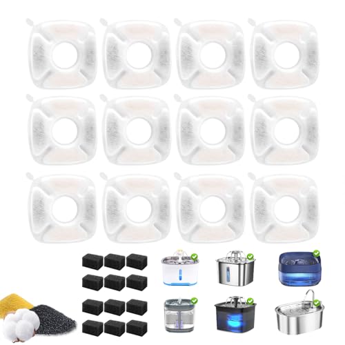 Jiaxix Katzen-Wasserbrunnenfilter, 12 Stück, Ersatz für Katzenbrunnen mit 12 Vorfilterschwämmen, Haustier-Wasserbrunnenfilter für 2,8 l automatischen Hunde-Wasserbrunnen, 24 Stück Jiaxix Katzen-Wasserbrunnenfilter, 12 Stück, Ersatz für Katzenbrunnen mit 12 Vorfilterschwämmen, Haustier-Wasserbrunnenfilter für 2,8 l automatischen Hunde-Wasserbrunnen, 24 Stück von Jiaxix