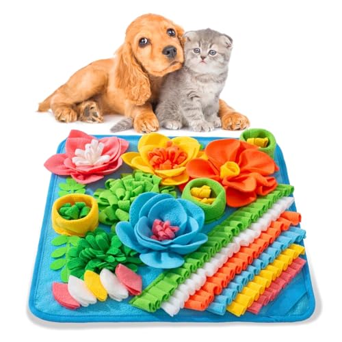 Jicyor Schnüffelteppich Hund，Schnüffelteppich Dauerhaft Welpen-Trainingsmatte Intelligenzspielzeug Für Hunde Gemeinsam Spielen 39 x 39Cm von Jicyor