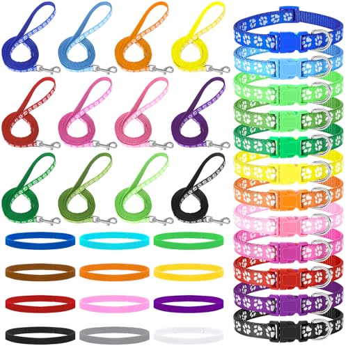 JieyueJewelry 36-teiliges Hundehalsband und Leine, Set mit Schnellverschluss-Schnalle, verstellbar, Pfotenabdruck, Welpenhalsband, weiches Nylon, Haustierhalsband für Welpen, kleine Hunde, JieyueJewelry 36-teiliges Hundehalsband und Leine, Set mit Schnellverschluss-Schnalle, verstellbar, Pfotenabdruck, Welpenhalsband, weiches Nylon, Haustierhalsband für Welpen, kleine Hunde, von JieyueJewelry