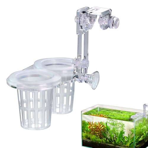 Jiimhte Aquariumpflanzenhalter, Fischtankpflanzenhalter,Klarer Wasserpflanzentopf mit Loch - Wassergraspflanzer, einstellbare Fischtankdekoration, Haushaltszubehör für Gärtner, Geburtstage von Jiimhte
