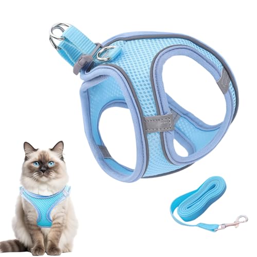 Jiimhte Fluchtsicheres Katzen Geschirr - Weiches Mesh-Geschirr Mit Reflektierenden Sicherheitsstreifen | Größen S M L Für Wanderungen Training Reisen Outdoor Jiimhte Fluchtsicheres Katzen Geschirr - Weiches Mesh-Geschirr Mit Reflektierenden Sicherheitsstreifen | Größen S M L Für Wanderungen Training Reisen Outdoor von Jiimhte