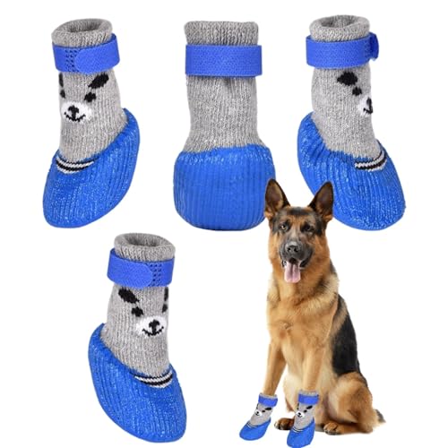 Wasserdicht Hundeschuhe, 4 Stück Anti Rutsch Hundestiefel Mit Reflektierenden Riemen Reflektierende Schnallen, Anti-Rutsch Hundeschuhe, Hundeschuhe Pfotenschutz Wasserdicht Hundeschuhe, 4 Stück Anti Rutsch Hundestiefel Mit Reflektierenden Riemen Reflektierende Schnallen, Anti-Rutsch Hundeschuhe, Hundeschuhe Pfotenschutz von Jiimhte