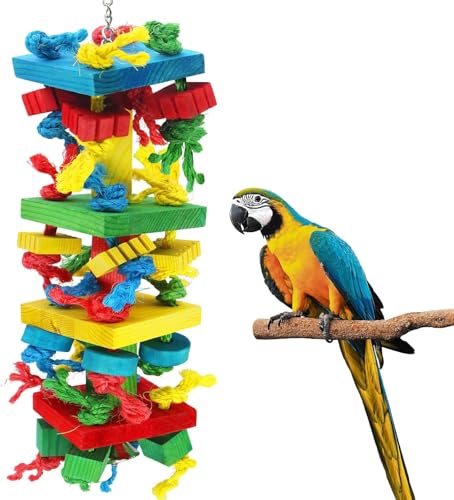 Vogel Papagei Kauspielzeug,Bird Block Knots Mehrfarbige natürliche Holzblöcke Reißspielzeug zum Kauen,Klettern, Unraveling,Beste Vogelspielzeug für afrikanischen Grauen Papagei ,Amazonas Papageien Vogel Papagei Kauspielzeug,Bird Block Knots Mehrfarbige natürliche Holzblöcke Reißspielzeug zum Kauen,Klettern, Unraveling,Beste Vogelspielzeug für afrikanischen Grauen Papagei ,Amazonas Papageien von Jijizhazha