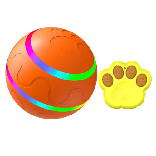 Ball für Hunde, interaktiver Hundespielball, Haustierball, automatisch bewegendes Rollen mit LED-Licht, wiederaufladbarer schwimmender Ball für Hunde, Hundeball aus Naturkautschuk, intelligenter Katze von Jikiaci