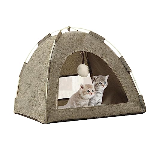 Tipi-Zelt für Haustiere | Sommer-Katzenhaus, universelles tragbares Haustierzelt-Nest - Abnehmbarer Hunde-Sonnenschutz und Wetterschutz für Camping, Haustier-Sonnenschutz für Haustiere im Jikiaci von Jikiaci