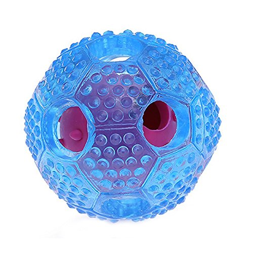 Jiklophg Gummiball für Hundetraining, Kauspielzeug, Haustierspielzeug, Lebensmittelball, Kauspielzeug, 7,1 cm, Blau von Jiklophg