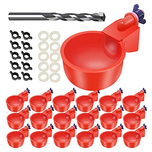 Jikoiuty 16 Pack Automatische HüHnerträNkebecher GeflüGelträNken GeflüGelwasserspender HüHnerwasserbecher mit Bohrer Jikoiuty 16 Pack Automatische HüHnerträNkebecher GeflüGelträNken GeflüGelwasserspender HüHnerwasserbecher mit Bohrer von Jikoiuty