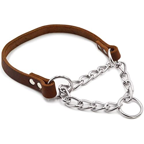 Jikoiuty Hundehalsband Rindsleder, Geeignet für Kleine, MittelgroßE und GroßE Hunde (XL) von Jikoiuty