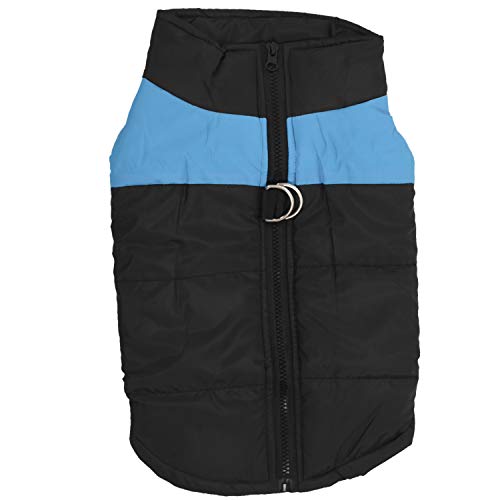 Jikoiuty Wasserdichter Haustier-Hundewelpen-Weste-Jacken-Kleidungs-Warmer Winter-Hundekleidungs-Mantel (Blau + Schwarzes) XXXL von Jikoiuty