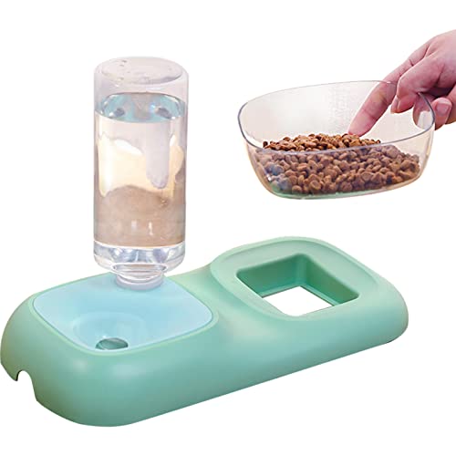 2 Pcs Hundefutterspender,2-in-1 automatischer Wasserspender für Hunde - Verschleißfester automatischer Wasserflaschennapf, abnehmbares Katzen-Nass- und Trockenfutternapf-Set für kleine Katzen Jildouf von Jildouf