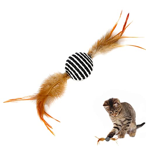 Feder Katzenspielzeug | Kätzchenspielzeug Katzenbälle Katzenspielzeug,Feather Furry Plüsch Lustiges interaktives Spielzeug zum Spielen von Übungstraining Jagd Katzenspielzeug für Indoor-Katzen Jildouf von Jildouf