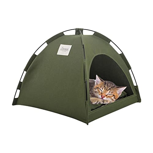 Haustier-Zeltbett, zusammenklappbar, Winterbett für Hunde, Hundebett oder Katzenbett, bequeme Nackenrolle, ideal für kleine Hunde, Kaninchen, mit halbgeschlossener pflegeleichter Maschine Jildouf Haustier-Zeltbett, zusammenklappbar, Winterbett für Hunde, Hundebett oder Katzenbett, bequeme Nackenrolle, ideal für kleine Hunde, Kaninchen, mit halbgeschlossener pflegeleichter Maschine Jildouf von Jildouf