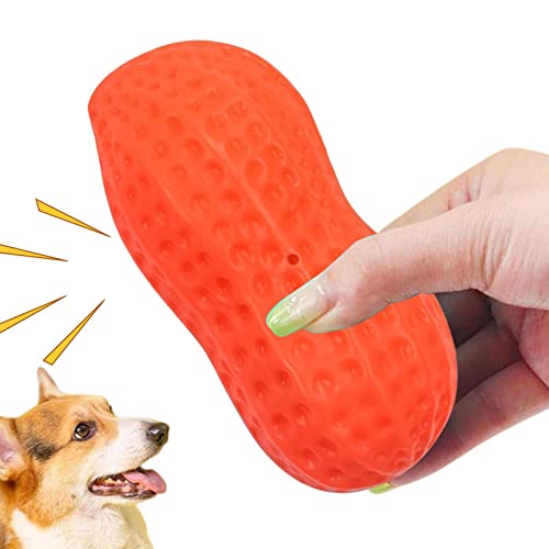 Jildouf Erdnuss-Hundespielzeug - Hundespielzeug in Erdnussform | Quietschende Tiere Hundespielzeug großer Rassen zum Reinigen der Zähne für große mittelgroße Hunde von Jildouf