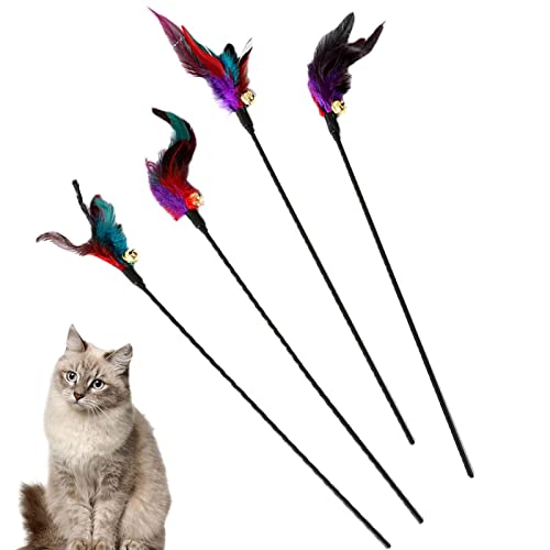 Jildouf Katzenfederstab - Buntes Katzenspielzeug Federspielzeug mit Glocken Nachfüllungen - Interaktives Katzenspielzeug Katzenspielzeug Katzenspielzeug Jildouf Katzenfederstab - Buntes Katzenspielzeug Federspielzeug mit Glocken Nachfüllungen - Interaktives Katzenspielzeug Katzenspielzeug Katzenspielzeug von Jildouf