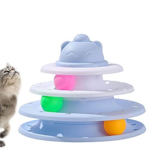 Jildouf Katzenspielzeug,3 unterhaltsame interaktive Spielebenen - Exerciser Tower Cat Ball Toy mit bunten Bällen zur Stimulierung des Jagd- und Trainingsinstinkts von Jildouf