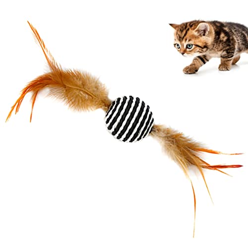 Jildouf Katzenspielzeug mit Federn, Katzenspielzeug, Bälle für Katzen, Spielzeug für Katzen im Innenbereich, lustiges interaktives Plüschtier Jildouf Katzenspielzeug mit Federn, Katzenspielzeug, Bälle für Katzen, Spielzeug für Katzen im Innenbereich, lustiges interaktives Plüschtier von Jildouf